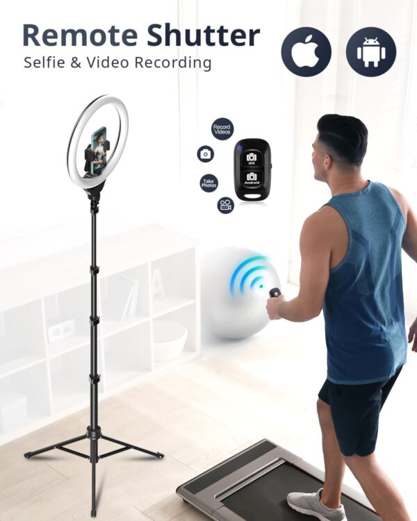 UBeesize 12'' Selfie Ring Light with 62’’ Tripod Stand for Video Recording, Live Streaming(YouTube, Instagram, TIK Tok) - Image 3