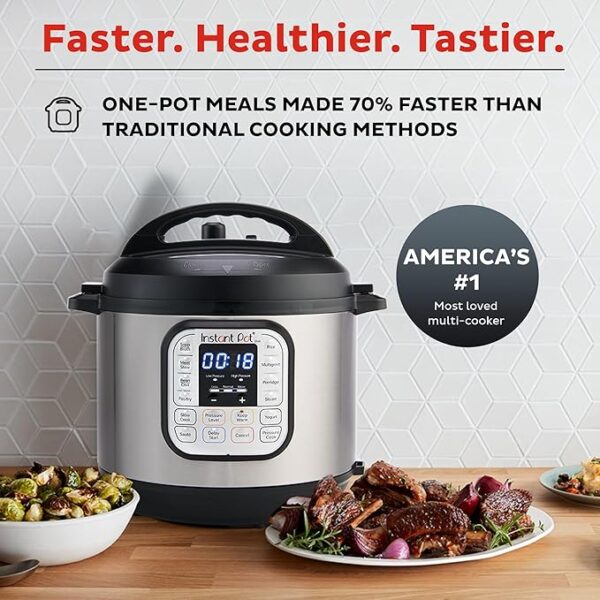 Instant Pot Duo 7-in-1 Electric Pressure Cooker, Slow Cooker, Rice Cooker, Steamer, Sauté, Yogurt Maker, Warmer & Sterilizer - Image 2