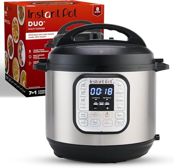 Instant Pot Duo 7-in-1 Electric Pressure Cooker, Slow Cooker, Rice Cooker, Steamer, Sauté, Yogurt Maker, Warmer & Sterilizer