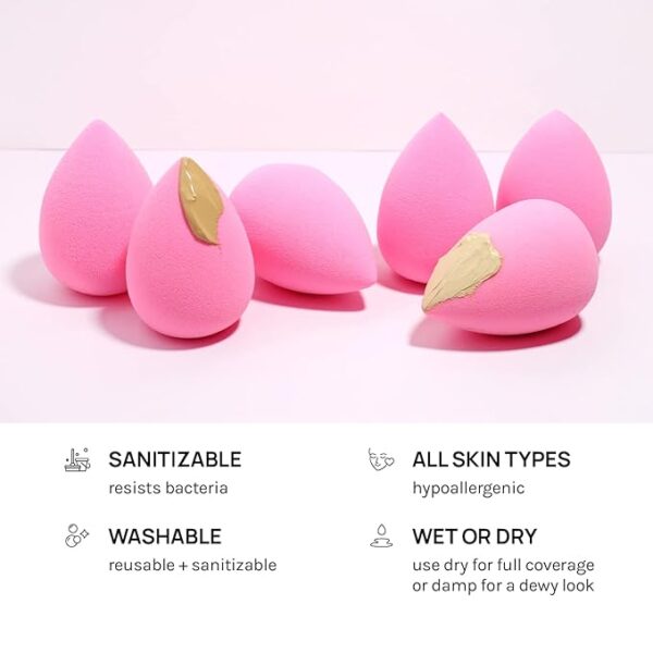 AOA Studio Collection makeup Sponge Set Latex Free and High-definition Set of 6 makeup Wonder blender For Powder Cream and Liquid, Super Soft Wonder Beauty Cosmetic - Image 3