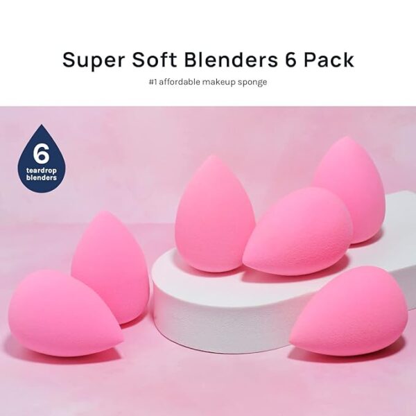 AOA Studio Collection makeup Sponge Set Latex Free and High-definition Set of 6 makeup Wonder blender For Powder Cream and Liquid, Super Soft Wonder Beauty Cosmetic - Image 2