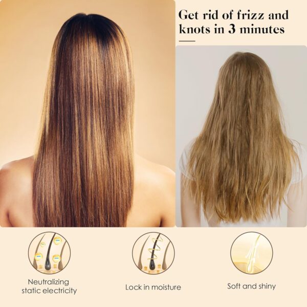 Bamboo Hair Brush for Hair Growth, Natural Bamboo Bristles Detangling Wooden Paddle Hairbrush for Massaging Scalp, for Women Men and Kids, for All Hair Types, with Ergonomic handle - Image 2