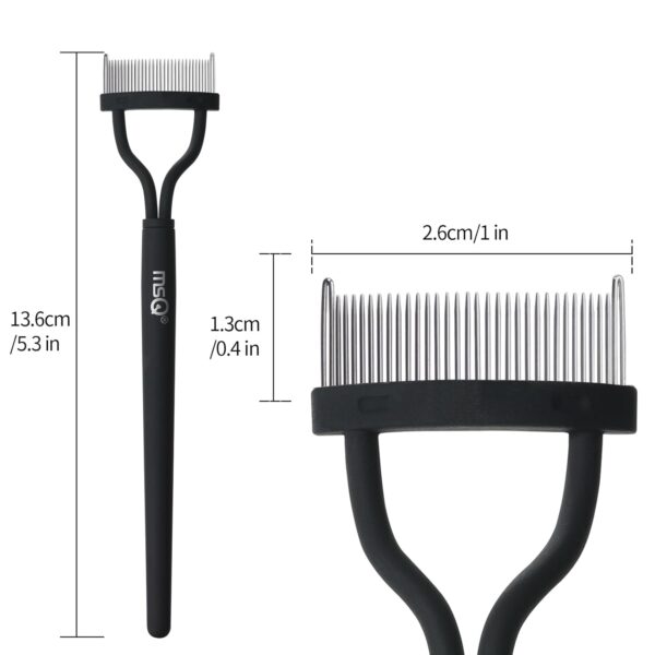 Eyelash Comb MSQ Eyelash Separator Mascara Applicator Eyelash Definer With Comb Cover Arc Designed Cosmetic Brushes Tool Black (1PCS) - Image 5