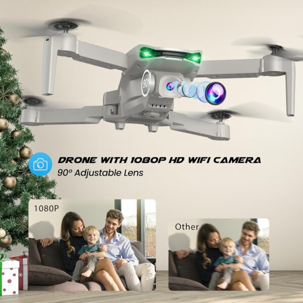 Drone With Camera 1080P for Kids And Adults, RC Quadcopter Drone with Altitude Hold, Mini Drone With One Key Start, Waypoint Fly, Headless Mode, 3D Flip, 3 Speeds, Remote Control Drone for Beginners - Image 2