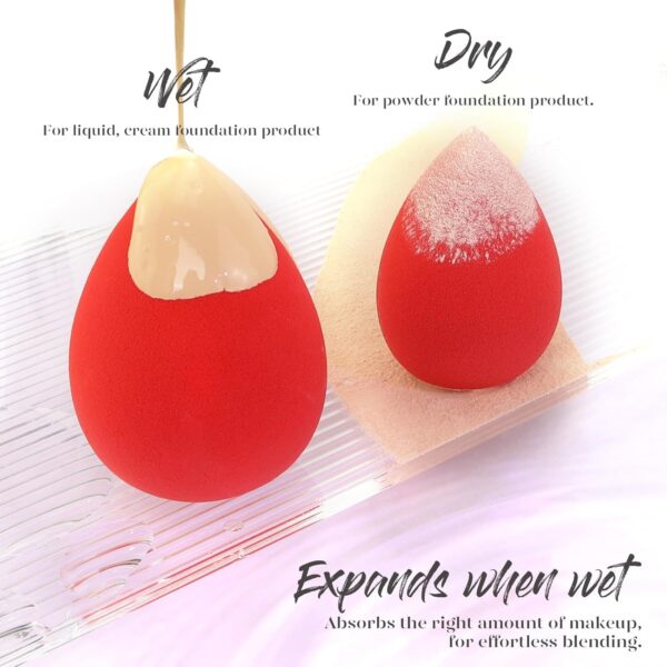 BEAKEY Makeup Sponge 5 Pcs Set, Latex-Free Boun Boun Beauty Sponge for Blending - Image 6