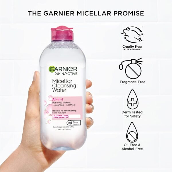 Garnier Micellar Cleansing Water, All-in-1 Makeup Remover and Facial Cleanser - Image 8