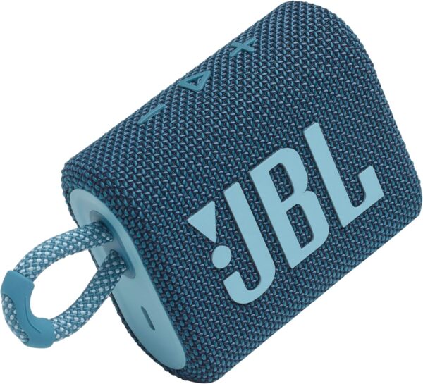 JBL Go 3 - Portable Mini Bluetooth Speaker, big audio and punchy bass, IP67 waterproof and dustproof, 5 hours of playtime, speaker for home, outdoor and travel (Blue)