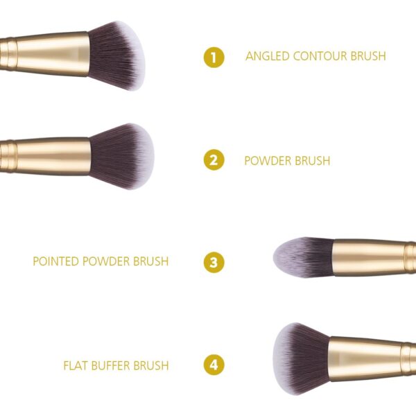 DUcare Makeup Brushes Duo End Foundation Powder Buffer and Contour Brush Synthetic Cosmetic Tools 2Pcs - Image 2