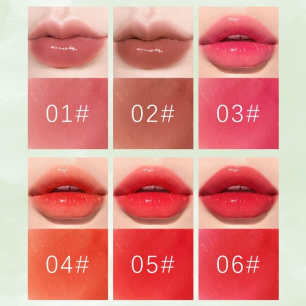 6 Colors Lip Tint Stain Set, Korean Velvet Water Lip Tint, Mini Liquid Lipstick, Moisturizing Natural Korean Lip Gloss Set, Long Lasting, Waterproof, Non-Stick Cup, High Pigment, Lip Color Makeup - Image 2