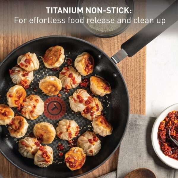 T-Fal Ultimate Hard Anodized Nonstick Cookware Set 17 Piece, Nonstick Pots and Pans Set with Fry Pan, Saucepans, Saute-Pan, Griddle, Dishwasher Safe, Black - Image 4