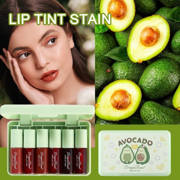 6 Colors Lip Tint Stain Set, Korean Velvet Water Lip Tint, Mini Liquid Lipstick, Moisturizing Natural Korean Lip Gloss Set, Long Lasting, Waterproof, Non-Stick Cup, High Pigment, Lip Color Makeup - Image 3