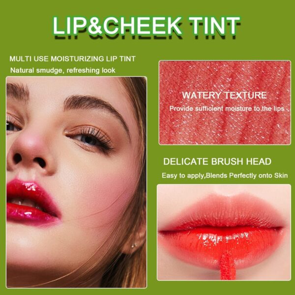 6 Colors Lip Tint Stain Set, Korean Velvet Water Lip Tint, Mini Liquid Lipstick, Moisturizing Natural Korean Lip Gloss Set, Long Lasting, Waterproof, Non-Stick Cup, High Pigment, Lip Color Makeup - Image 5