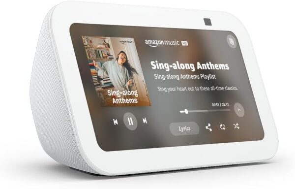 Amazon Echo Show 5 (newest model), Smart display with 2x the bass and clearer sound, Glacier White - Image 2