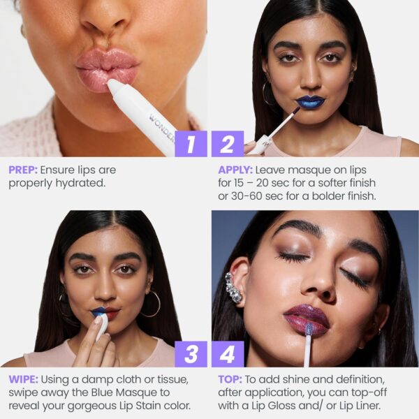 Wonderskin Wonder Blading All Day Lip Stain Peel Off Masque - Long Lasting, Waterproof and Transfer Proof Nude Lip Tint, Matte Finish Peel Off Lip Stain (Whimsical Masque) - Image 3